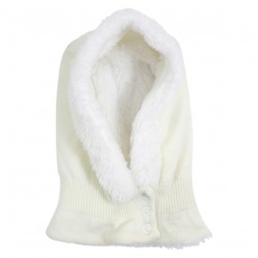 White Unisex Hood with Fleece