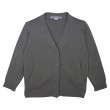 Basic Boy V Collar Grey Cardigan