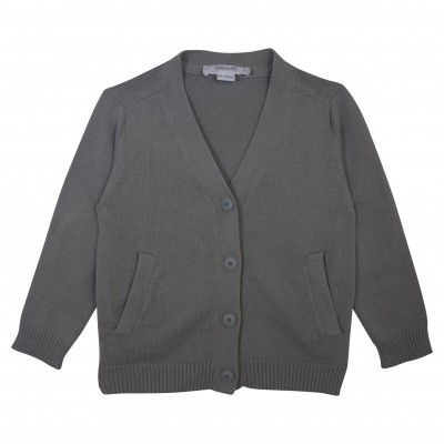 Basic Boy V Collar Grey Cardigan