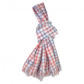 Scarf in Orange and Blue Checks 