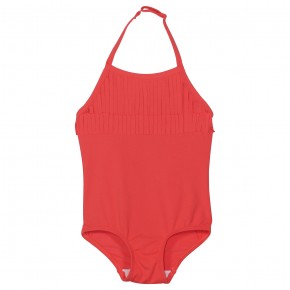 Girl pink swimsuit with fringes