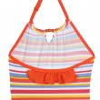 Girl pink swimsuit with fringes