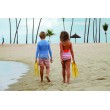 Girl pink swimsuit with fringes