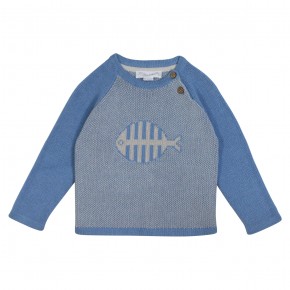 Knitted pullover with a fish Honfleur