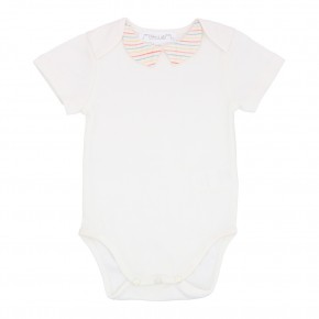 Multi Colour Striped Collar Bodysuit 