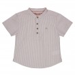 Fine striped Mao Collar Shirt 