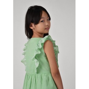 Seersucker Embroidered Dress