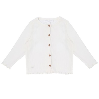 Cotton rib cardigan 