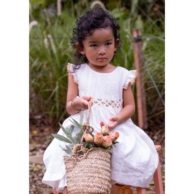 Hand embroidered smocking dress