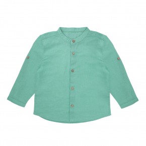 Linen roll-up sleeve shirt