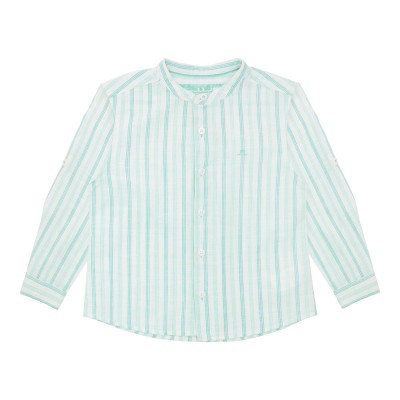 Roll-up sleeve linen long sleeve shirt 