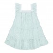 Flounce sleeve tiered dress