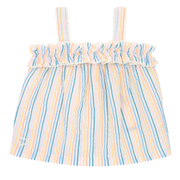 Seersucker striped blouse