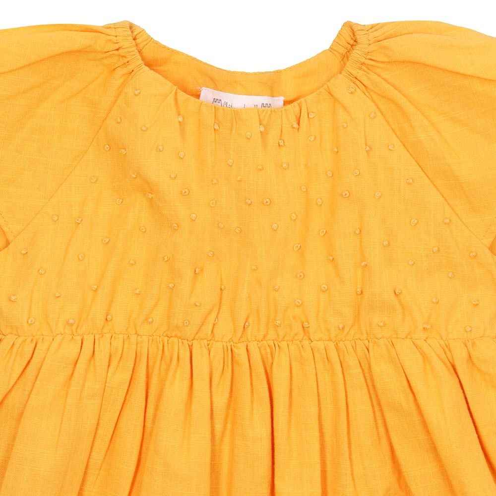French-knot Flounce Dress