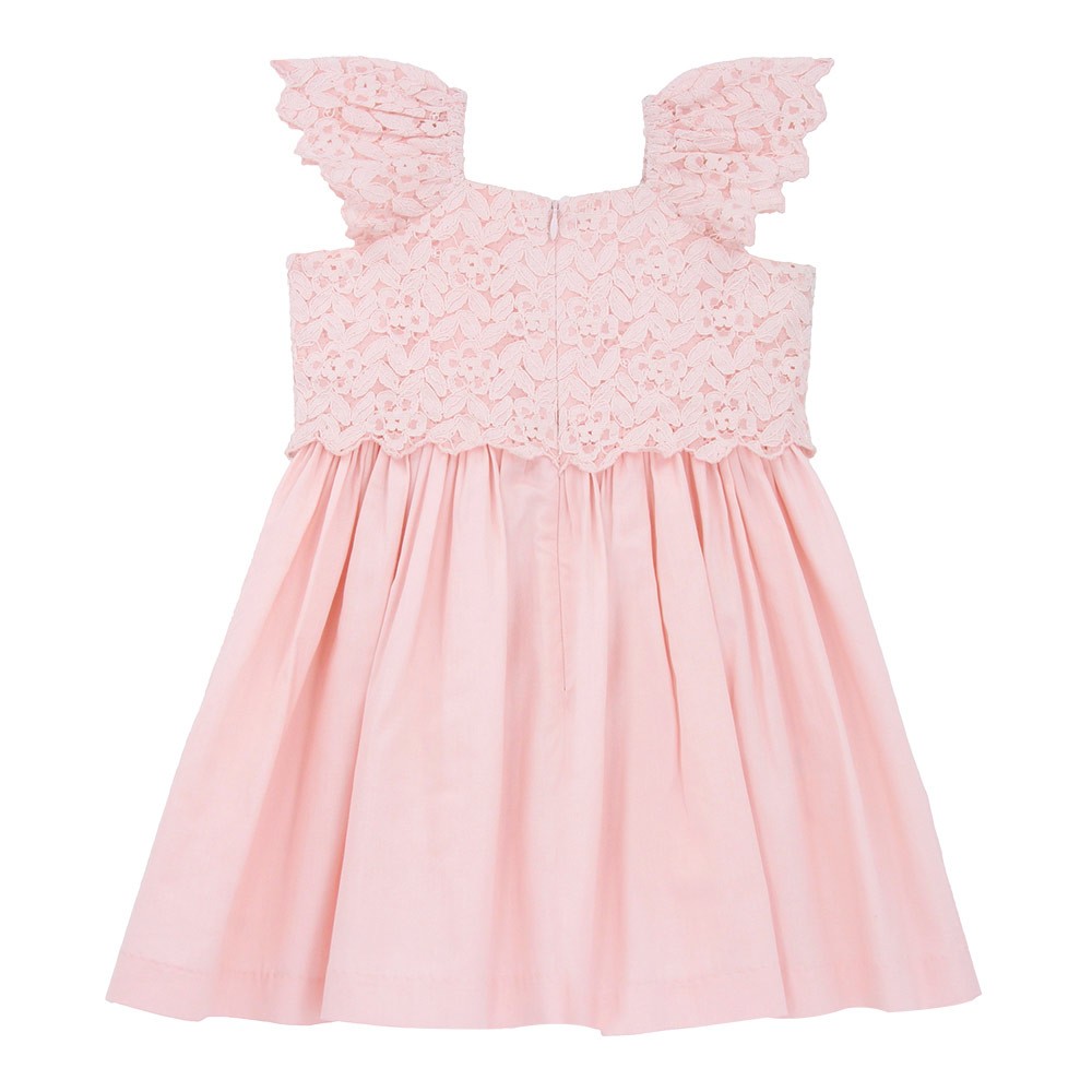 Flounce sleeve festive lace dress