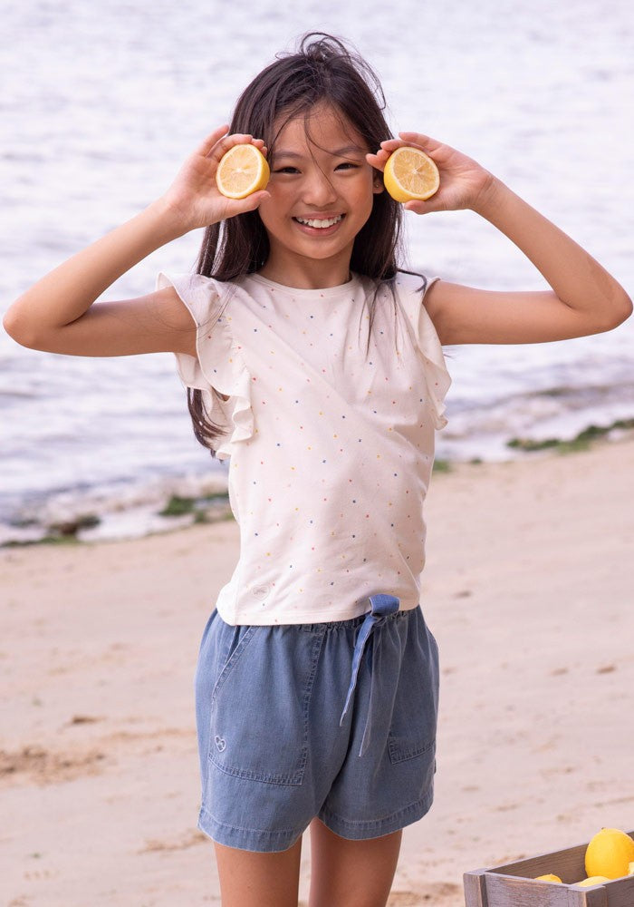 Blue Belted Shorts