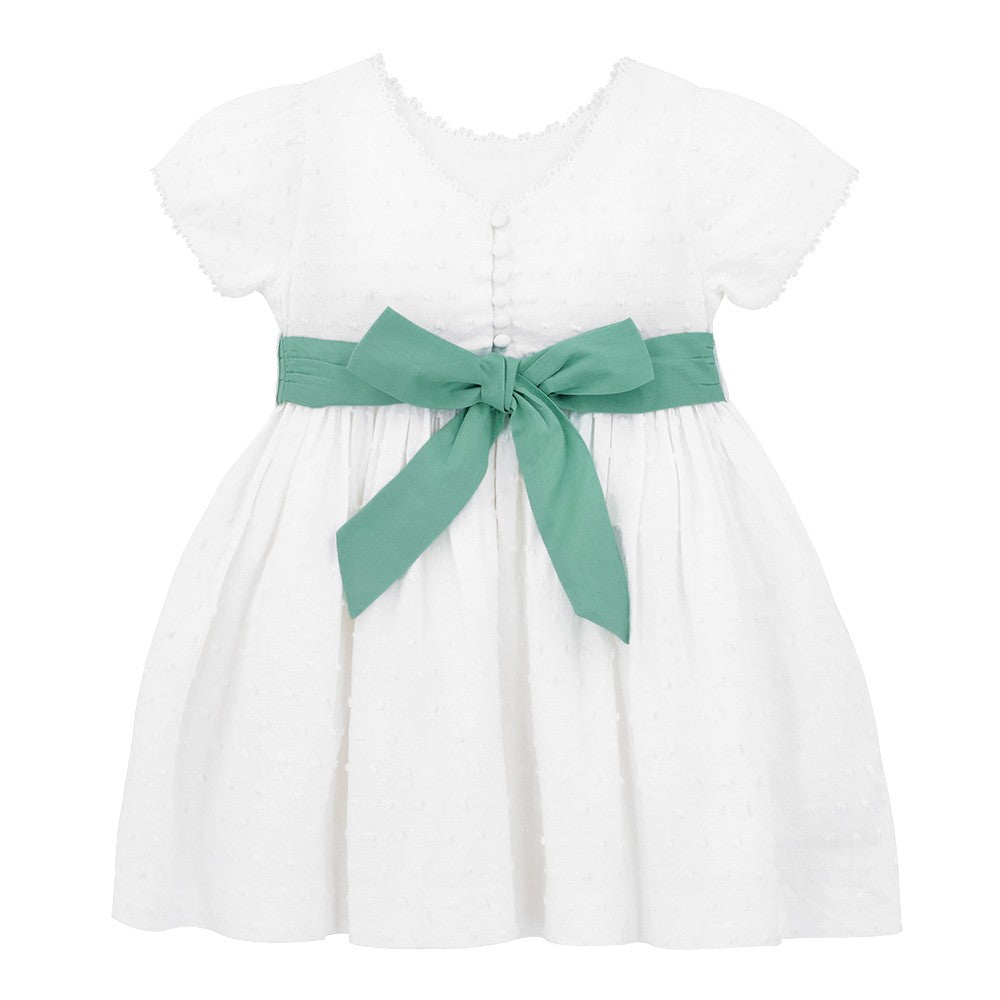 Plumetis Dress with Belt 