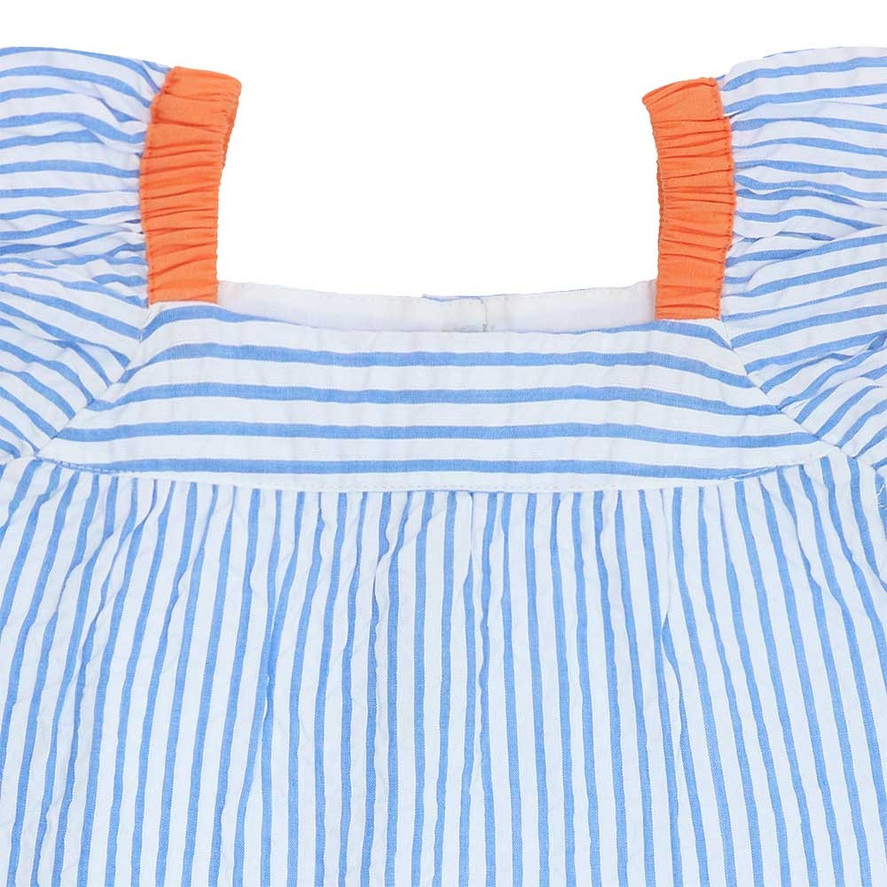 Seersucker striped blouse