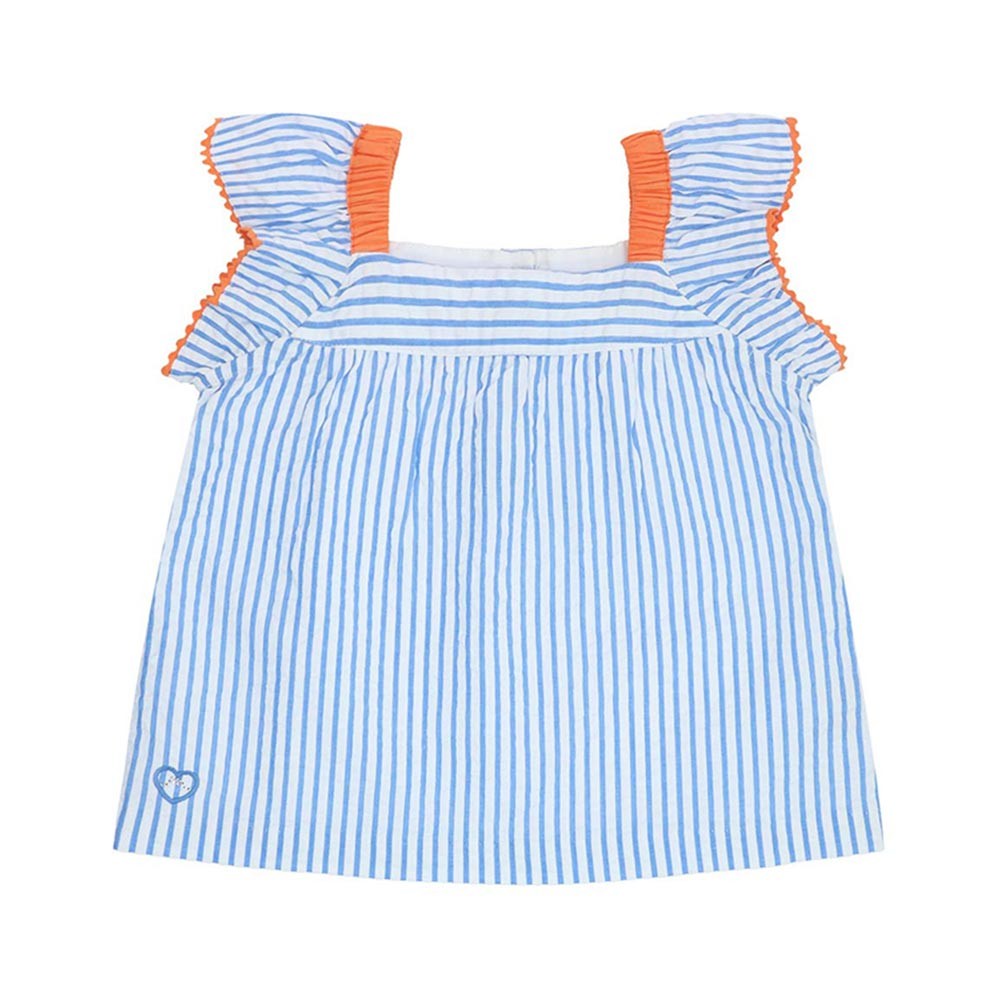 Seersucker striped blouse