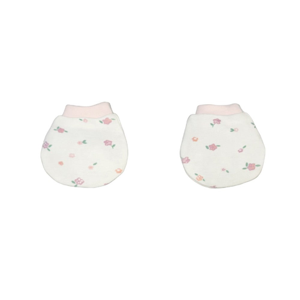 Floral print mittens