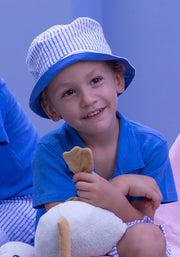 Seersucker striped hat 