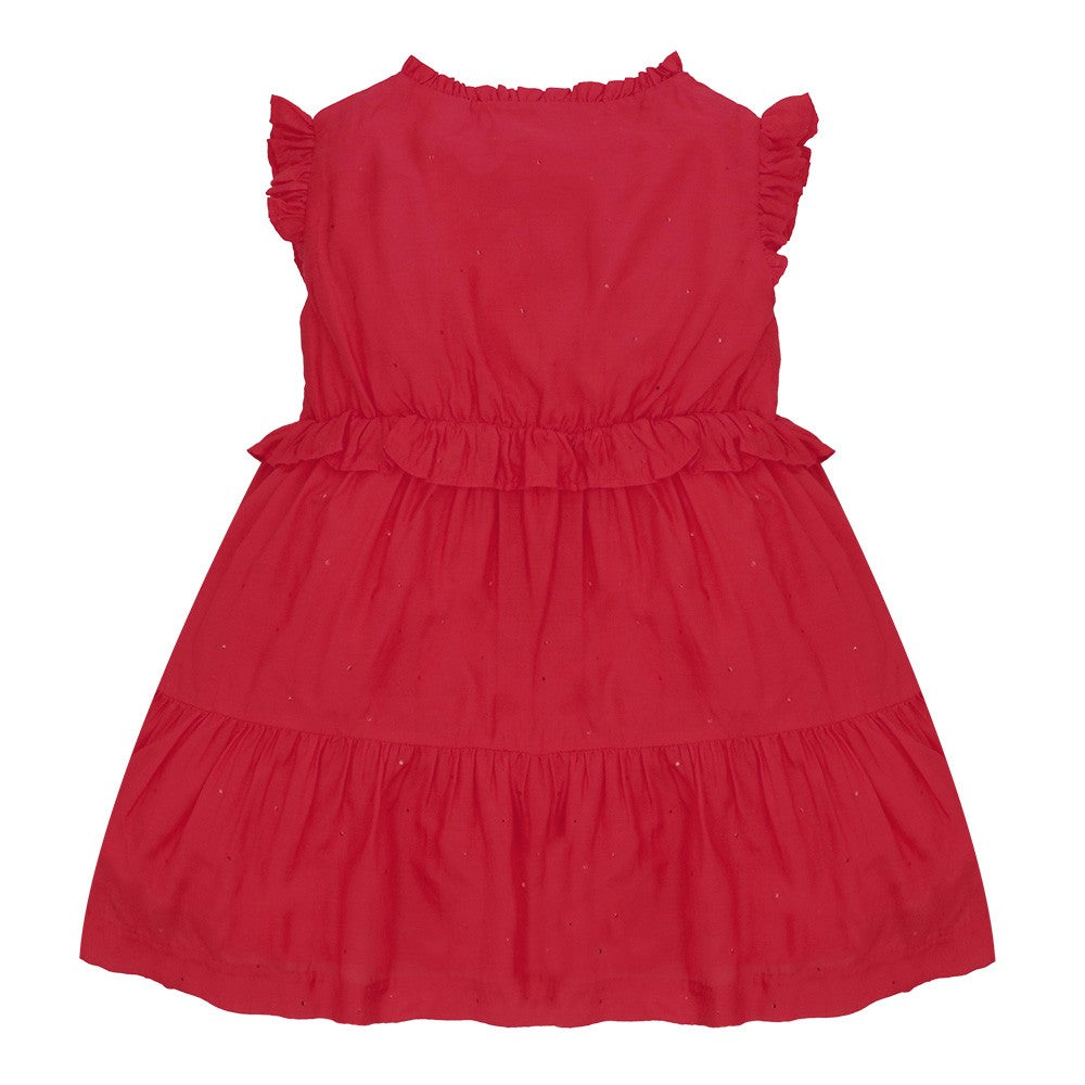 Festive polka dot tiered dress