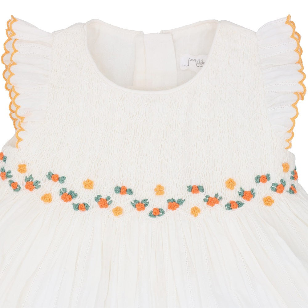 Hand embroidered smocking dress