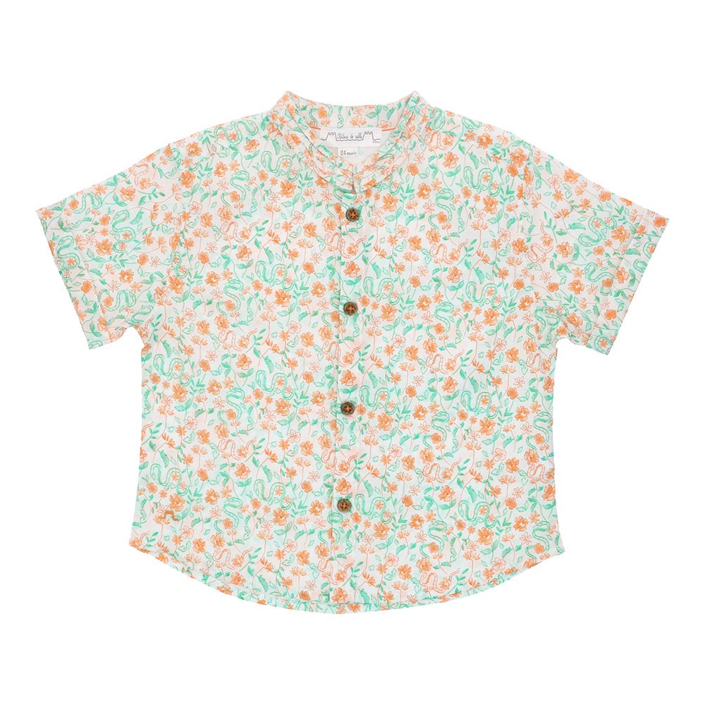 Mandarin collar shirt