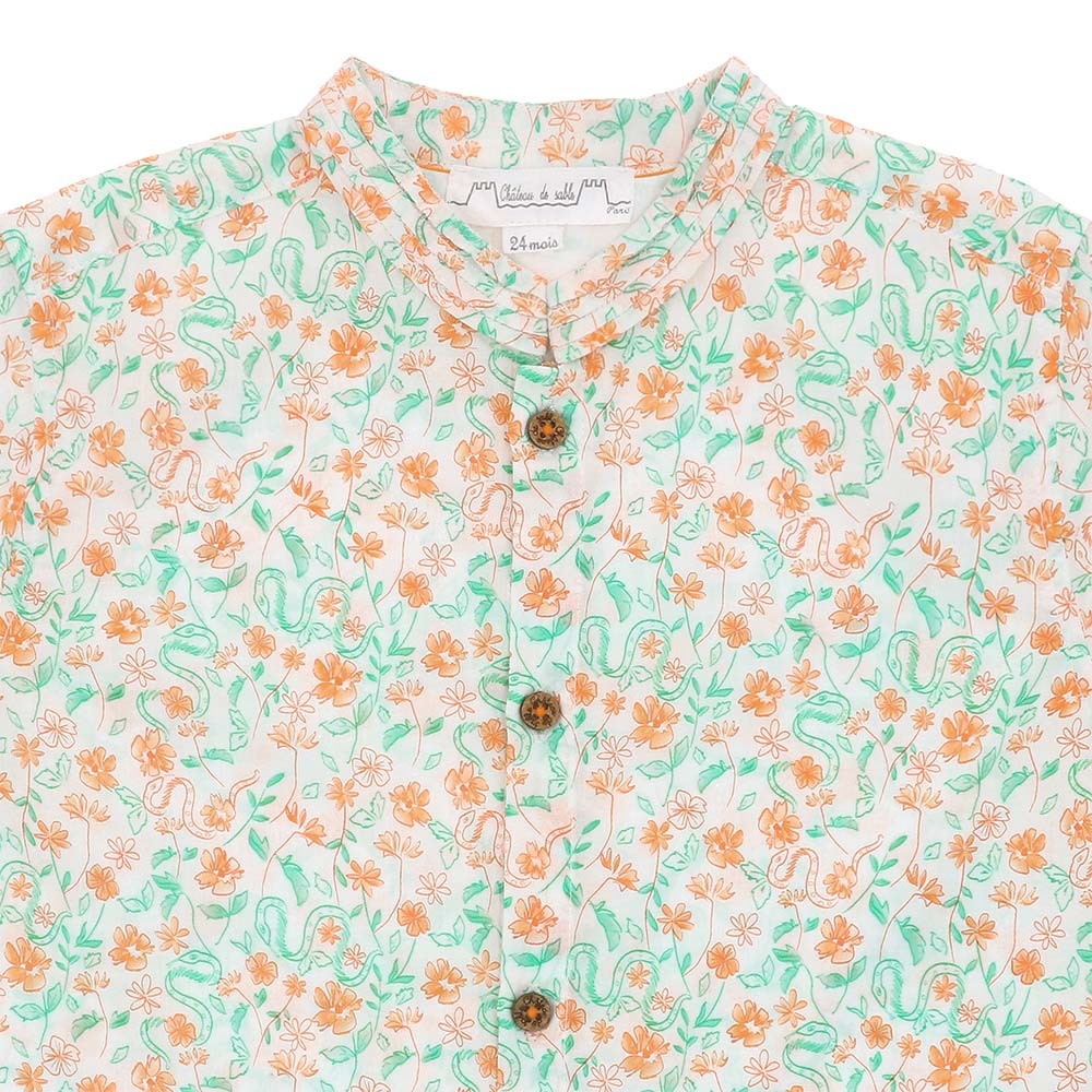 Mandarin collar shirt