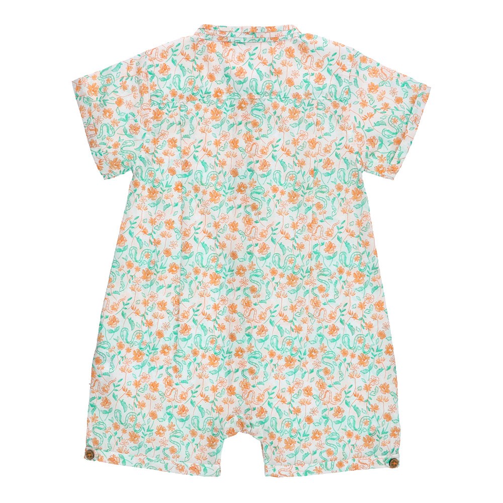 Mandarin collar romper shirt