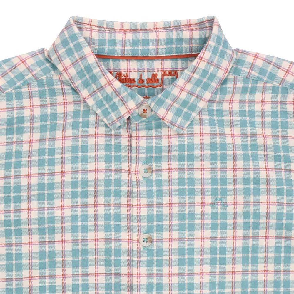 Cotton twill chequered shirt 