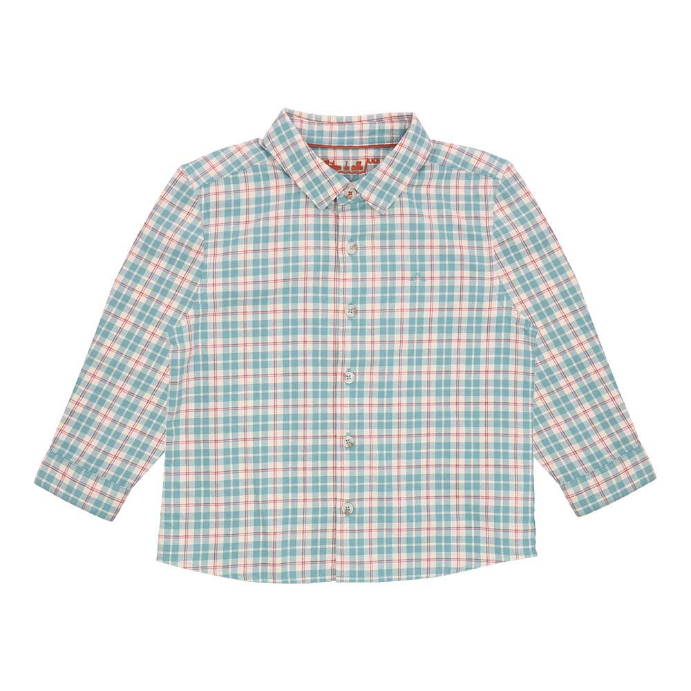 Cotton twill chequered shirt 