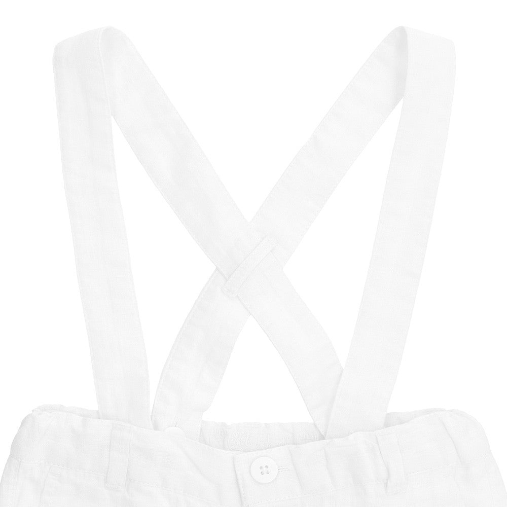 Cotton linen removable suspenders short 