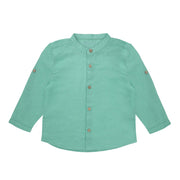 Cotton linen roll-up sleeve shirt