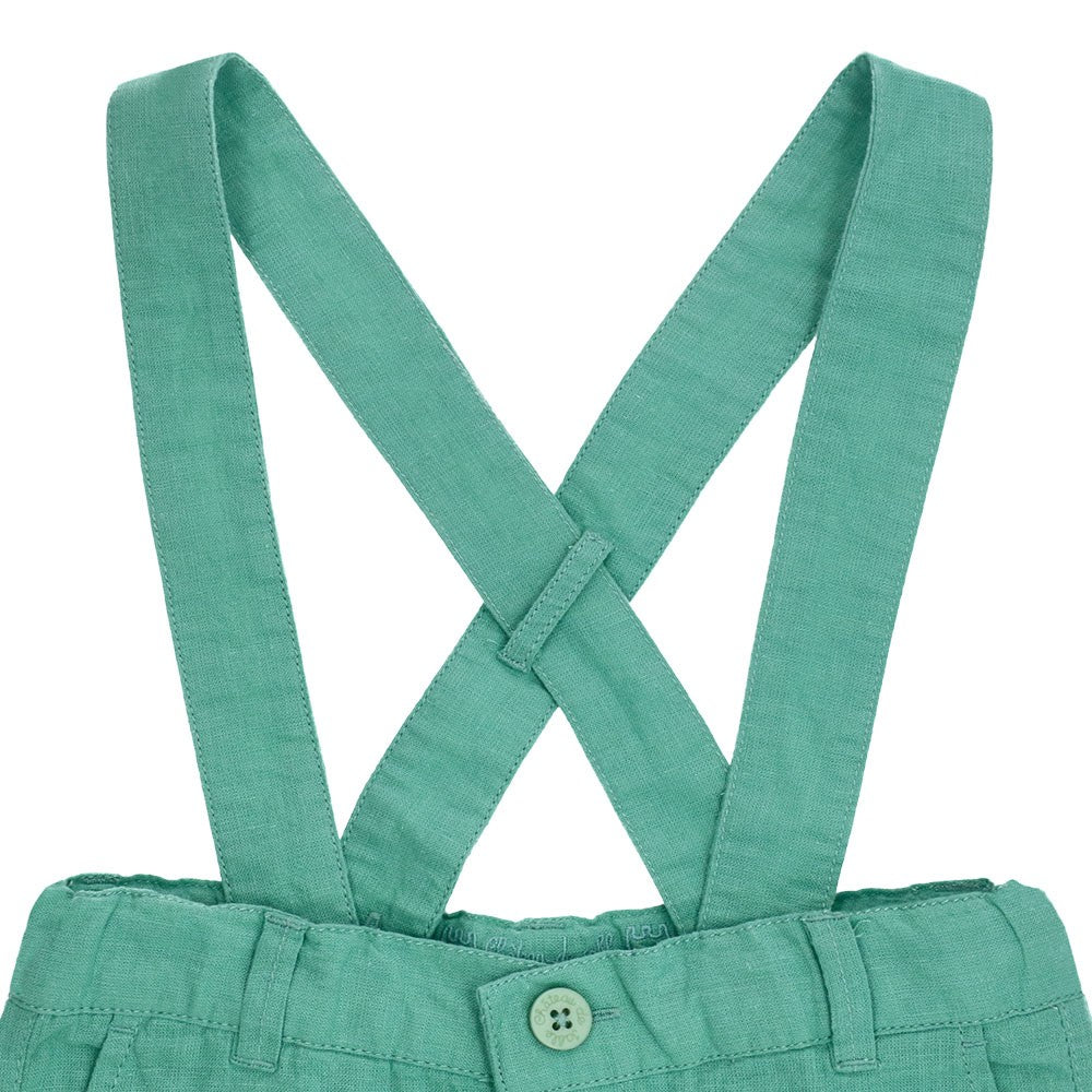 Cotton linen removable suspenders short 