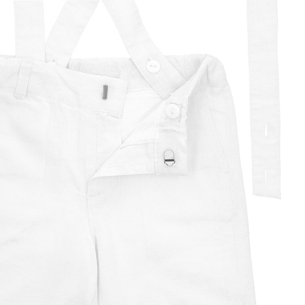 Cotton linen removable suspenders short 