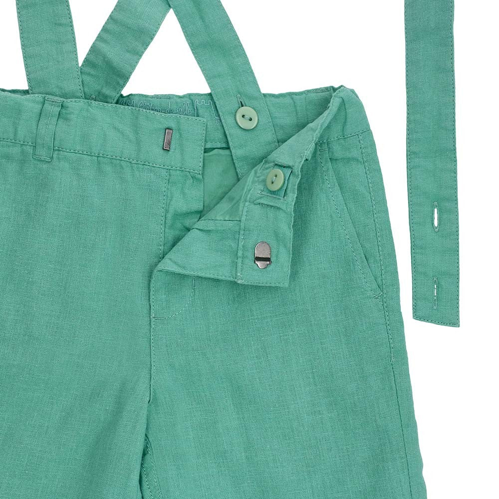 Cotton linen removable suspenders short 