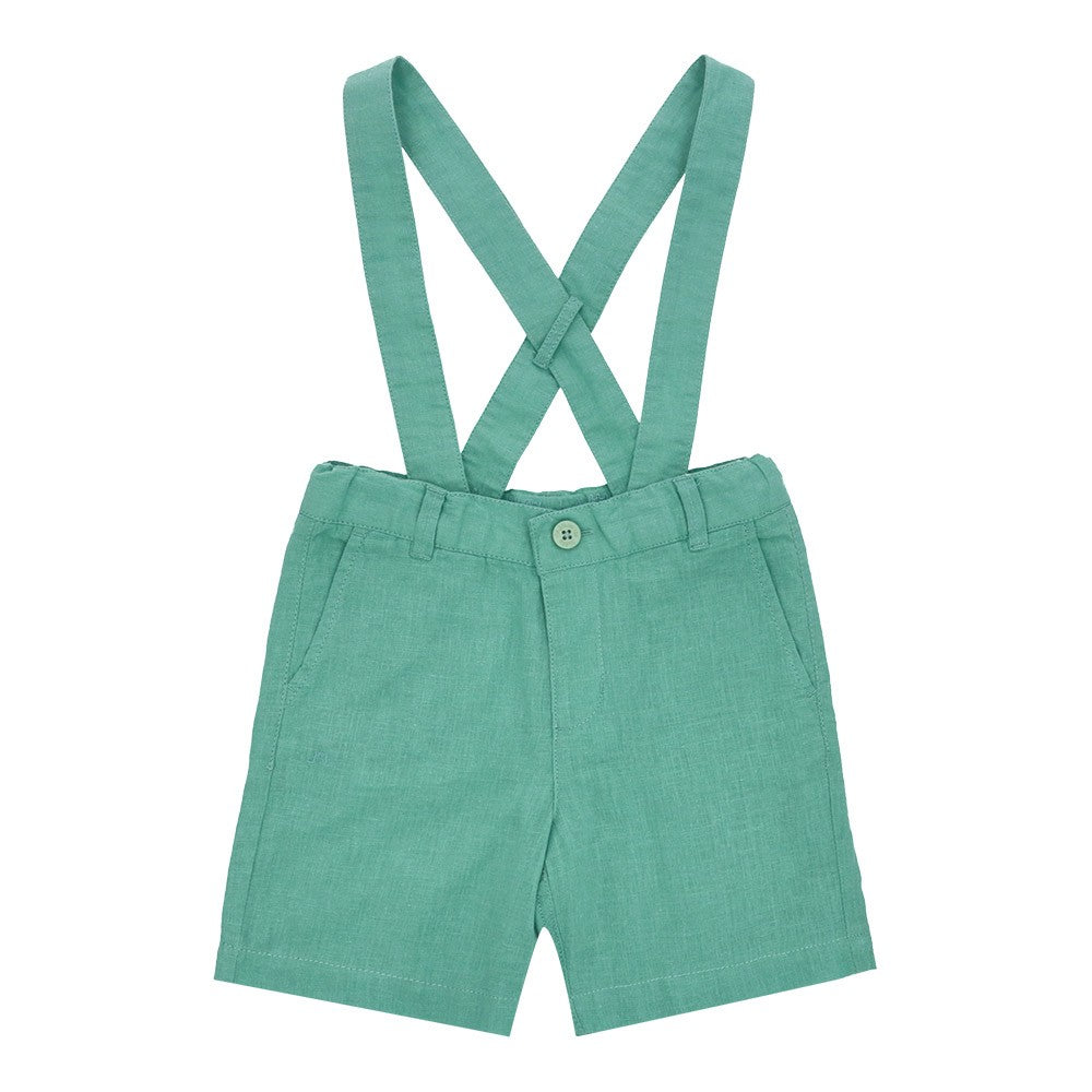 Cotton linen removable suspenders short 