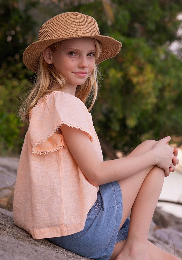 Flounce sleeve blouse