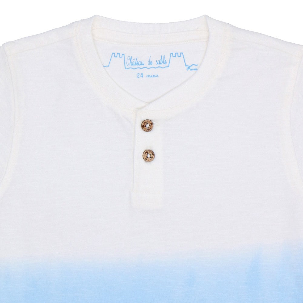 Dip-dye ombre henley tee-shirt