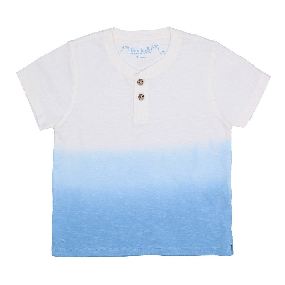 Dip-dye ombre henley tee-shirt