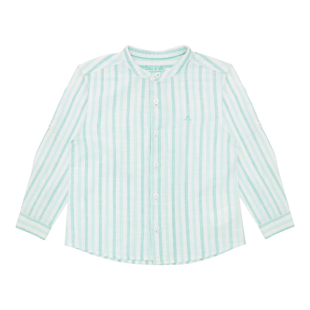 Roll-up sleeve linen long sleeve shirt 