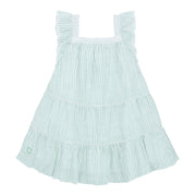 Flounce sleeve tiered dress