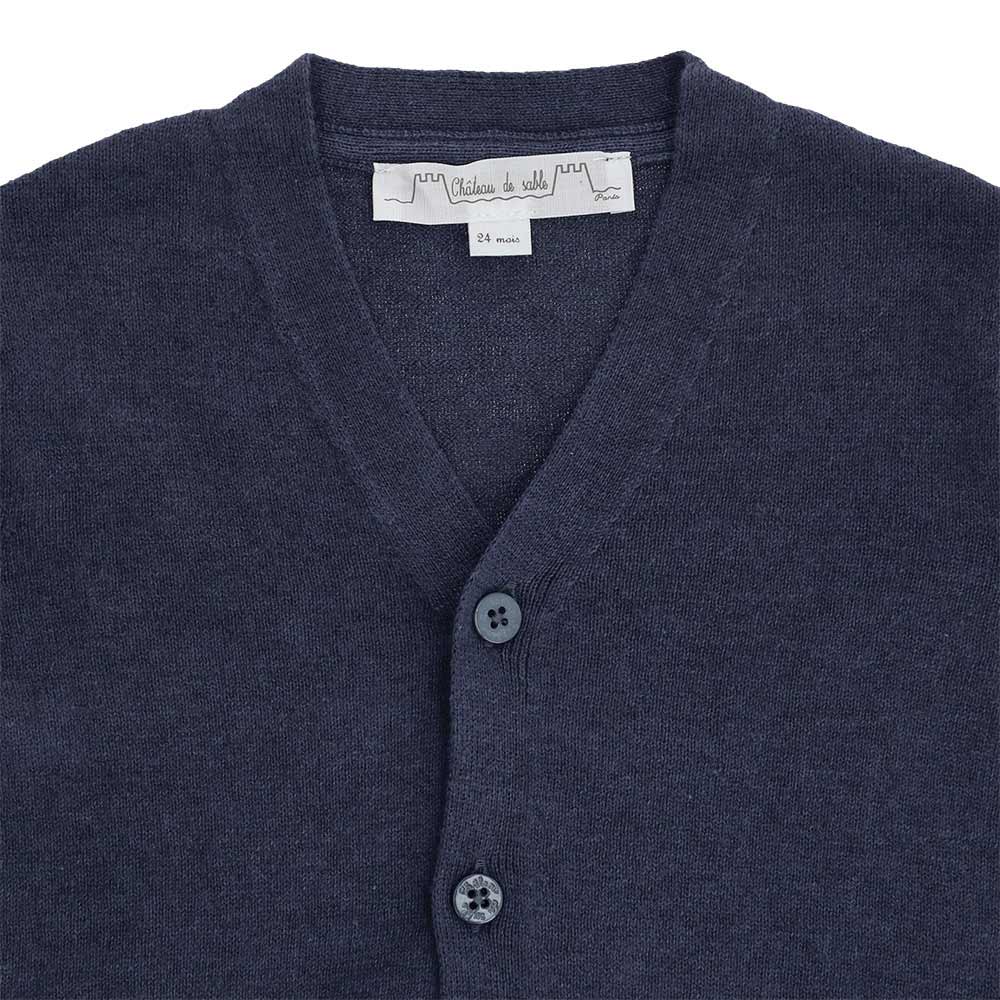 V-neck cardigan cotton cashmere blend