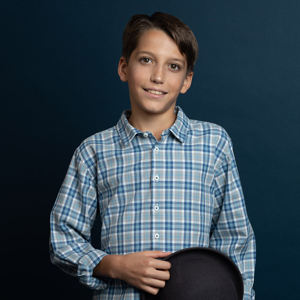 Brushed cotton check shirt