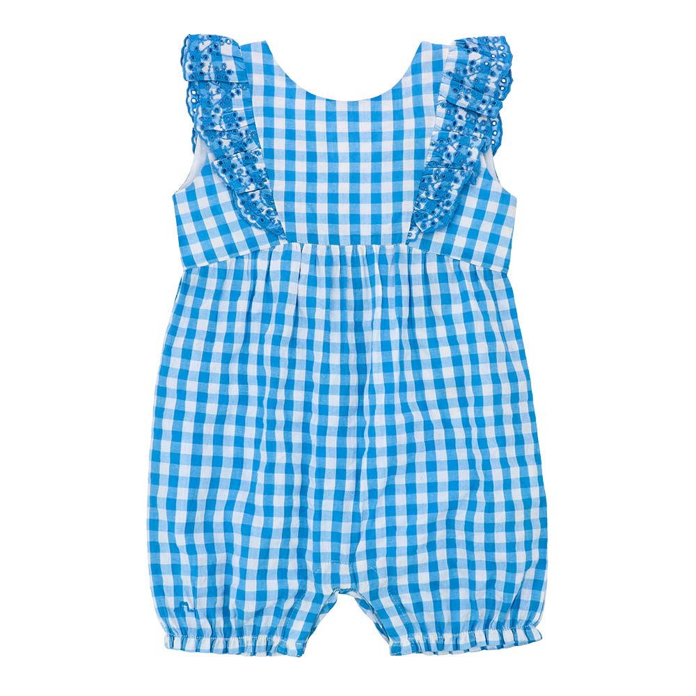 Seersucker cotton Vichy playsuit