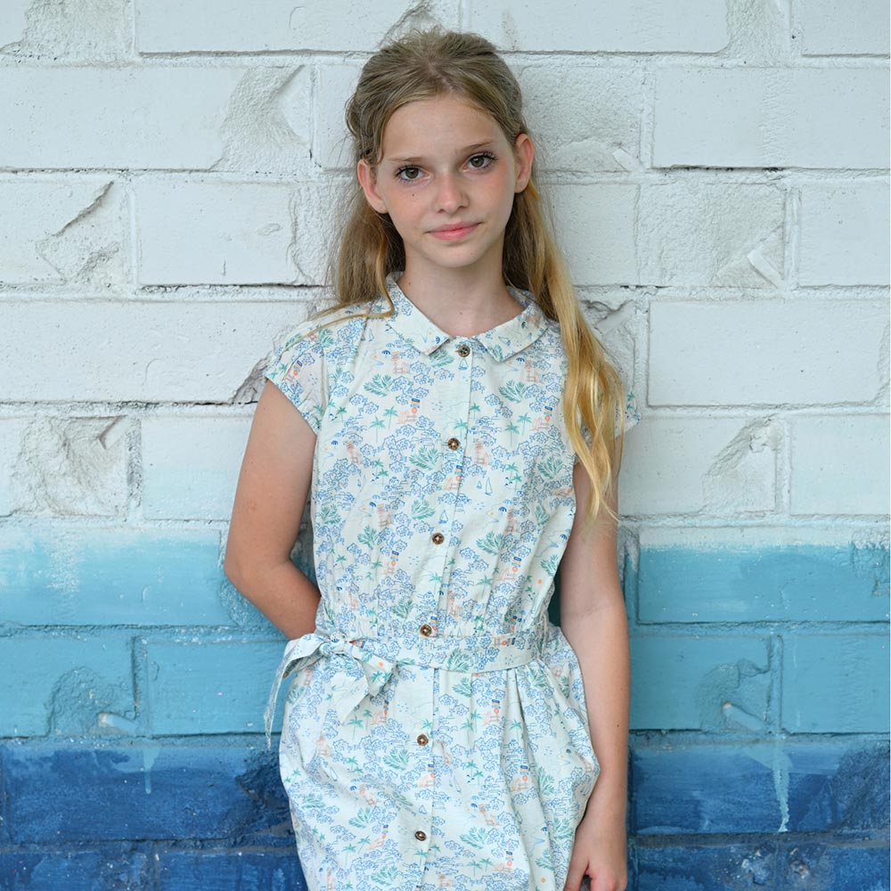 Printed shirt dress