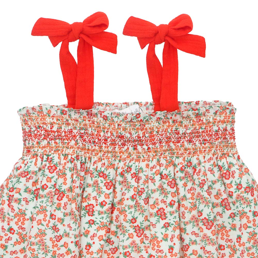 Hand smocked floral dress