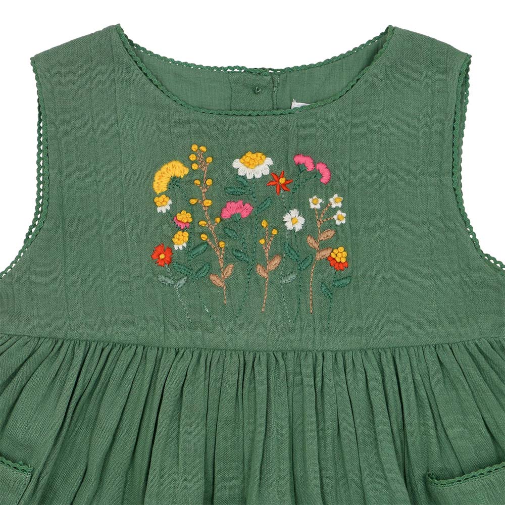 Embroidered sleeveless dress