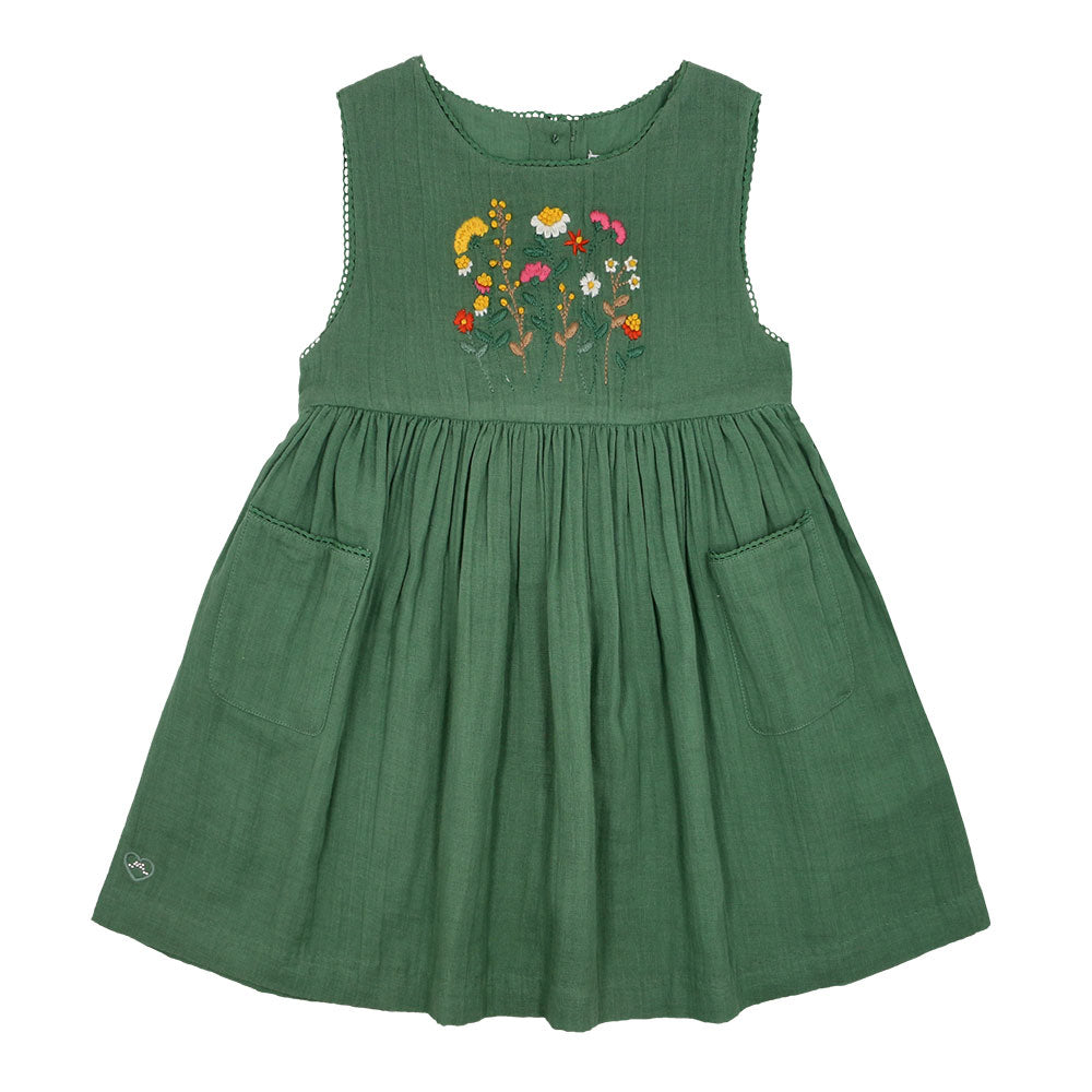 Embroidered sleeveless dress